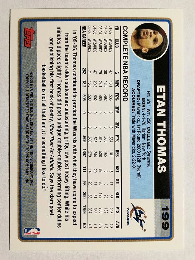 2006-07 Topps #199 Etan Thomas