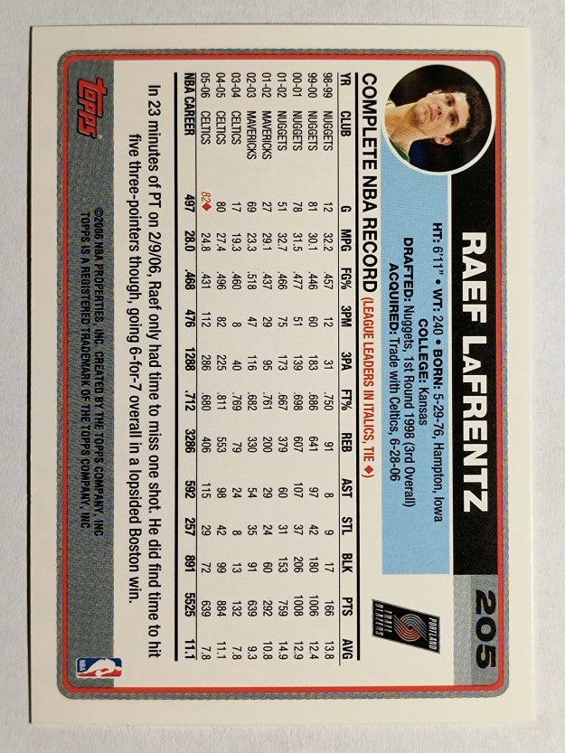 2006-07 Topps #205 Raef LaFrentz
