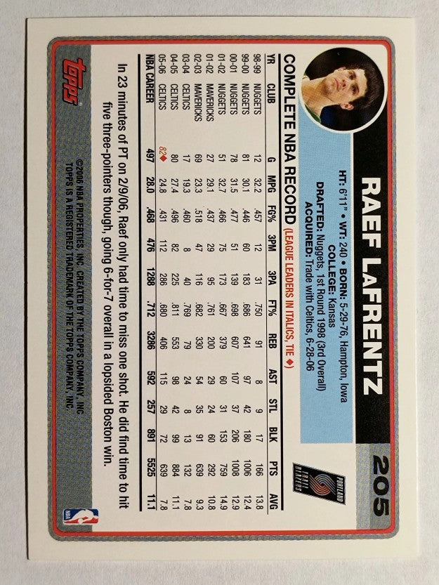 2006-07 Topps #205 Raef LaFrentz