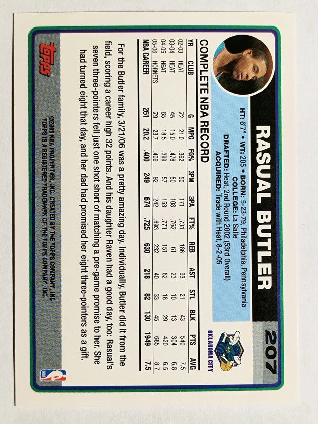 2006-07 Topps #207 Rasual Butler