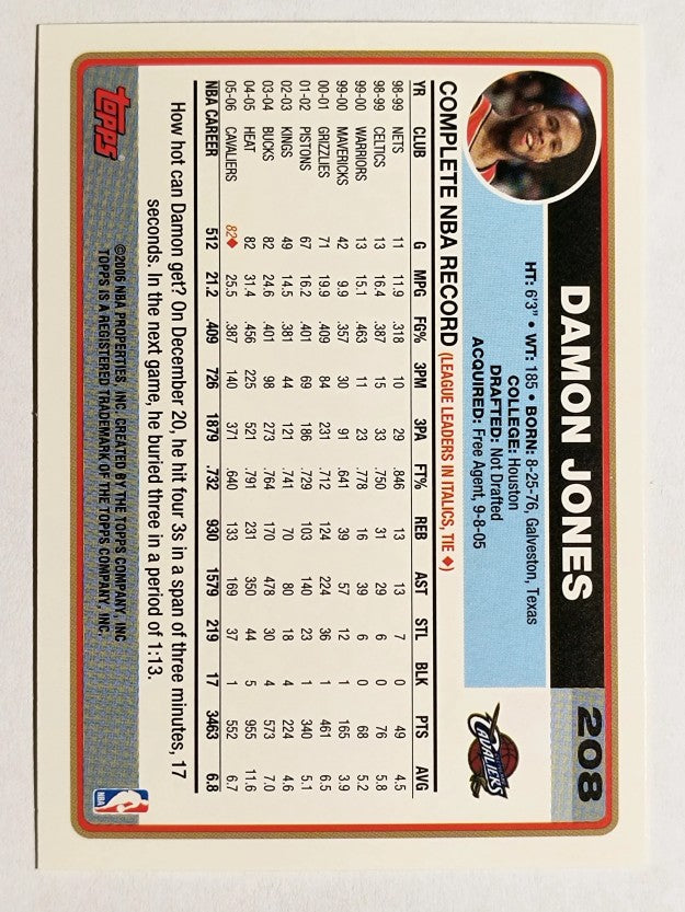 2006-07 Topps #208 Damon Jones
