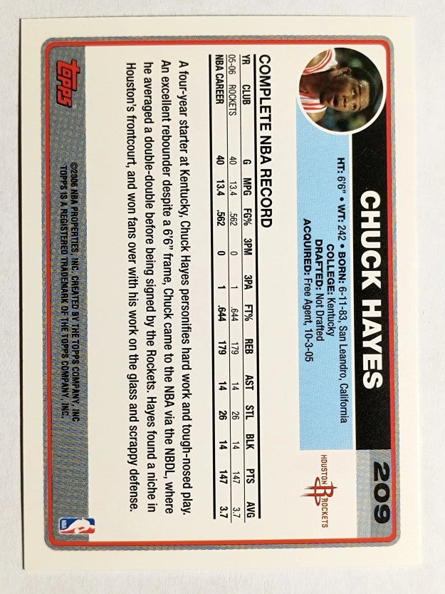 2006-07 Topps #209 Chuck Hayes