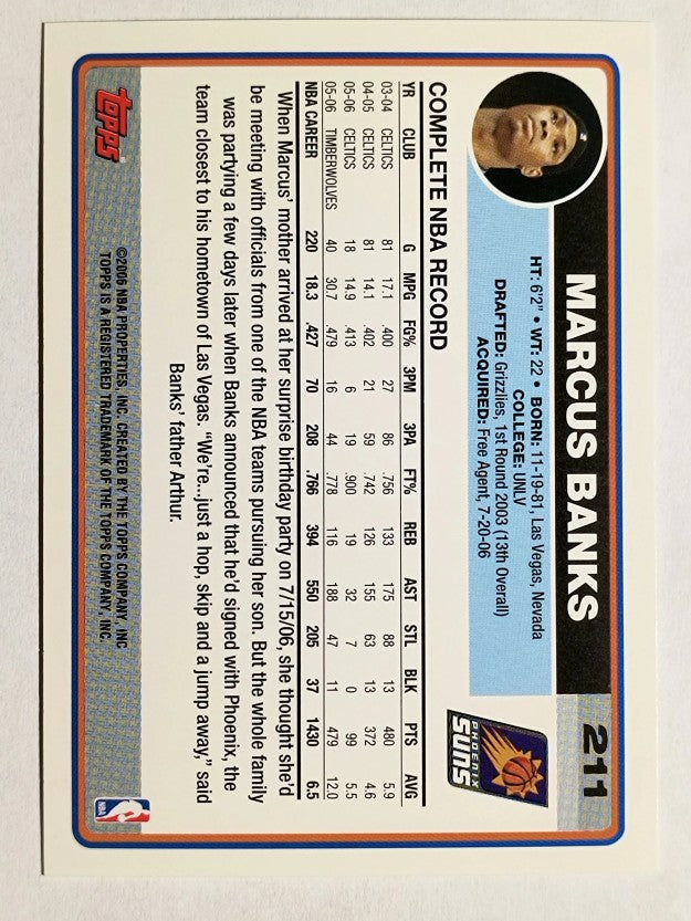 2006-07 Topps #211 Marcus Banks