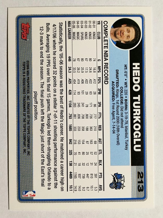 2006-07 Topps #213 Hedo Turkoglu
