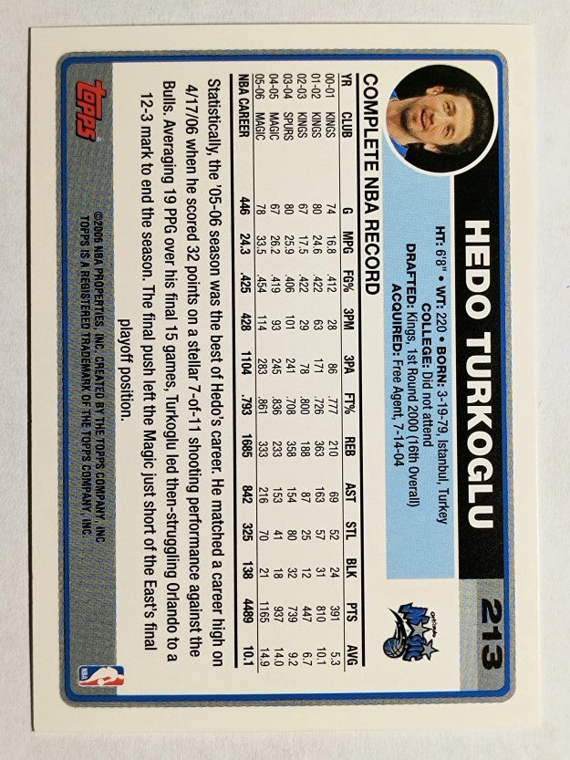 2006-07 Topps #213 Hedo Turkoglu