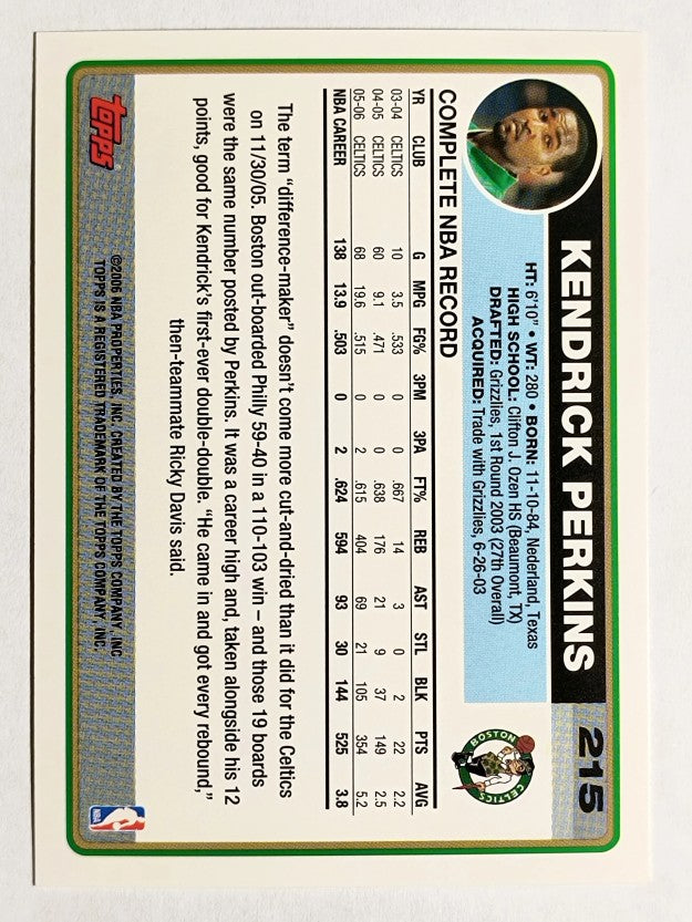 2006-07 Topps #215 Kendrick Perkins
