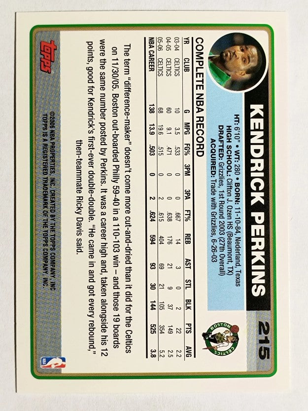 2006-07 Topps #215 Kendrick Perkins