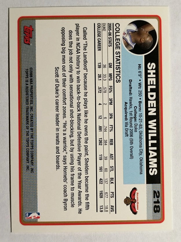 2006-07 Topps #218A Shelden Williams RC