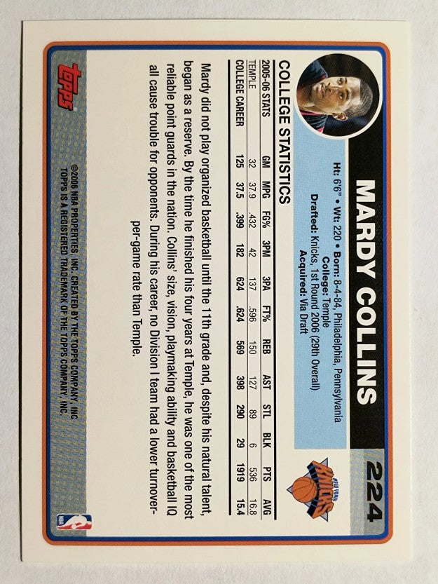 2006-07 Topps #224 Mardy Collins RC