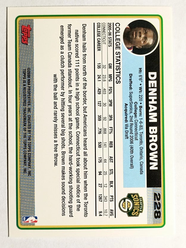 2006-07 Topps #228 Denham Brown RC