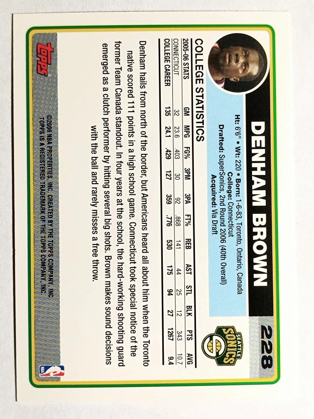 2006-07 Topps #228 Denham Brown RC