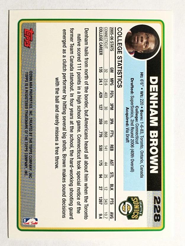 2006-07 Topps #228 Denham Brown RC