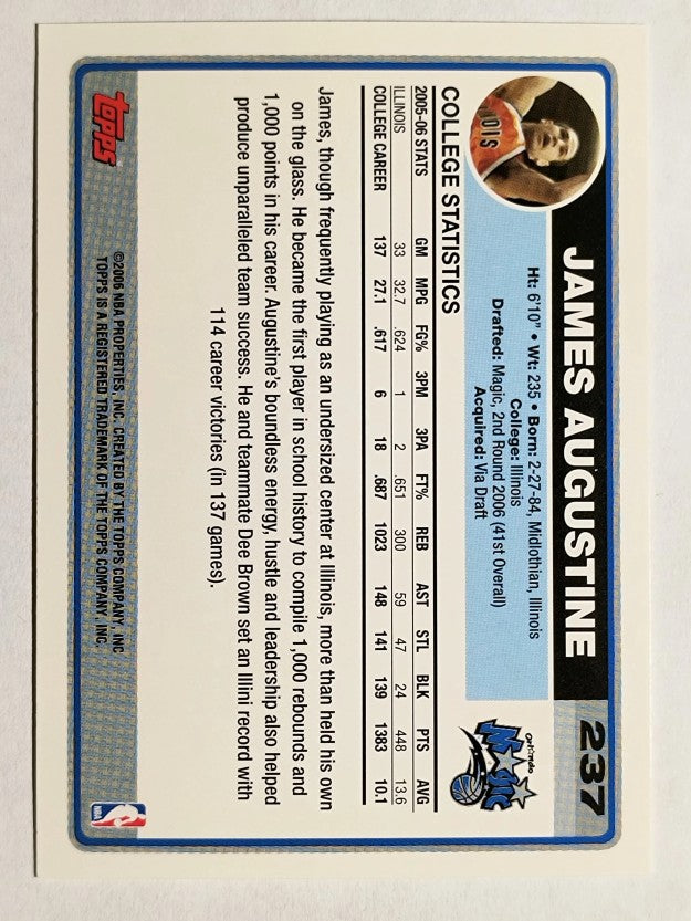 2006-07 Topps #237 James Augustine RC