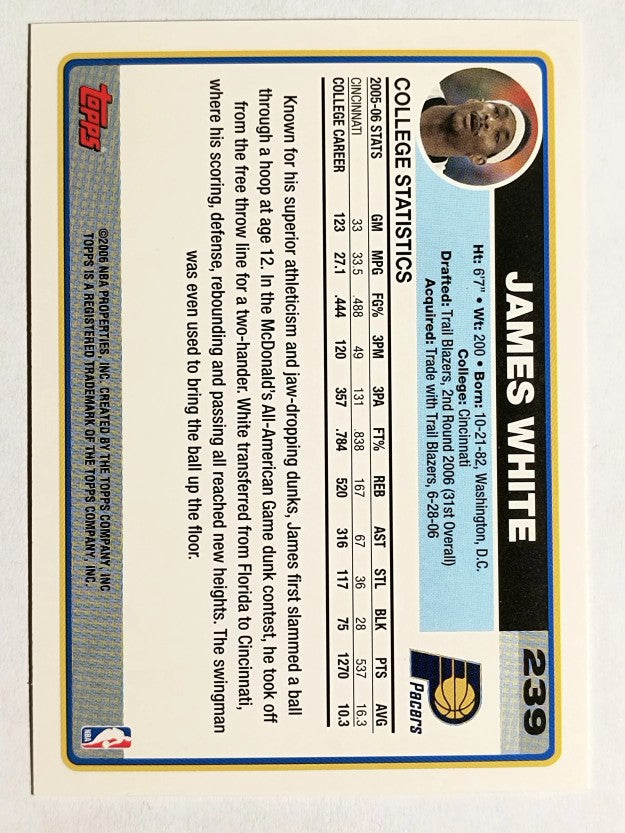2006-07 Topps #239 James White RC