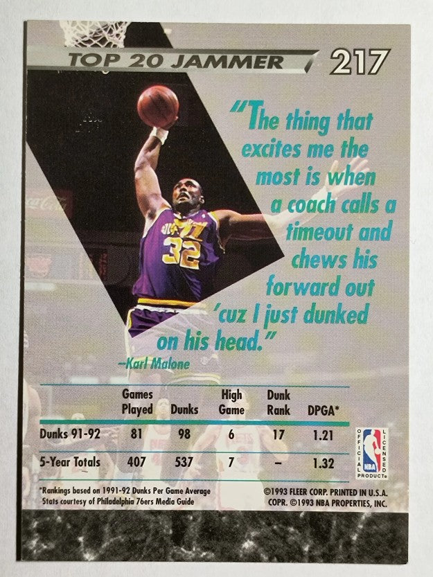 1992-93 Ultra #217 Karl Malone JS