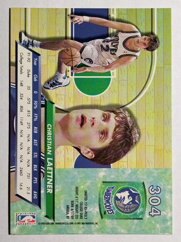 1992-93 Ultra #304 Christian Laettner RC