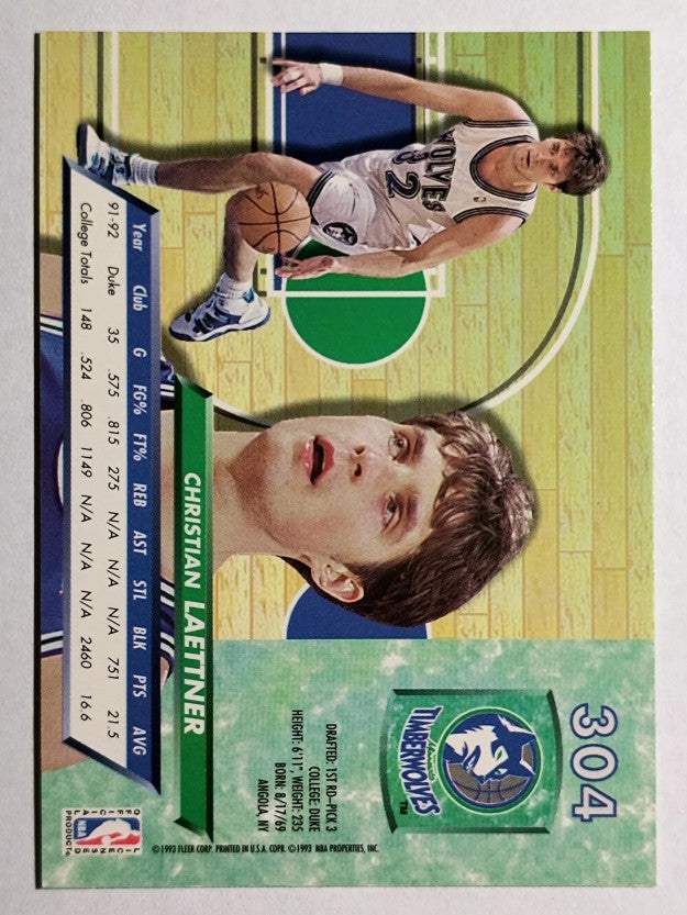 1992-93 Ultra #304 Christian Laettner RC