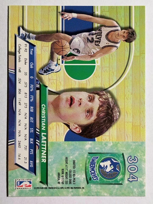 1992-93 Ultra #304 Christian Laettner RC