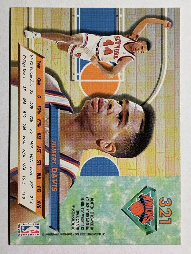 1992-93 Ultra #321 Hubert Davis RC