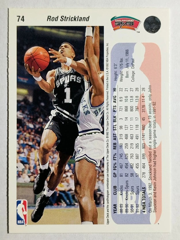 1992-93 Upper Deck #74 Rod Strickland