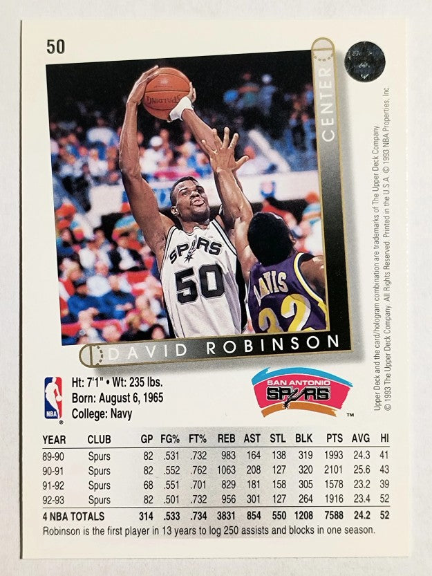 1993-94 Upper Deck #50 David Robinson