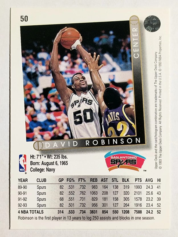 1993-94 Upper Deck #50 David Robinson (NM)