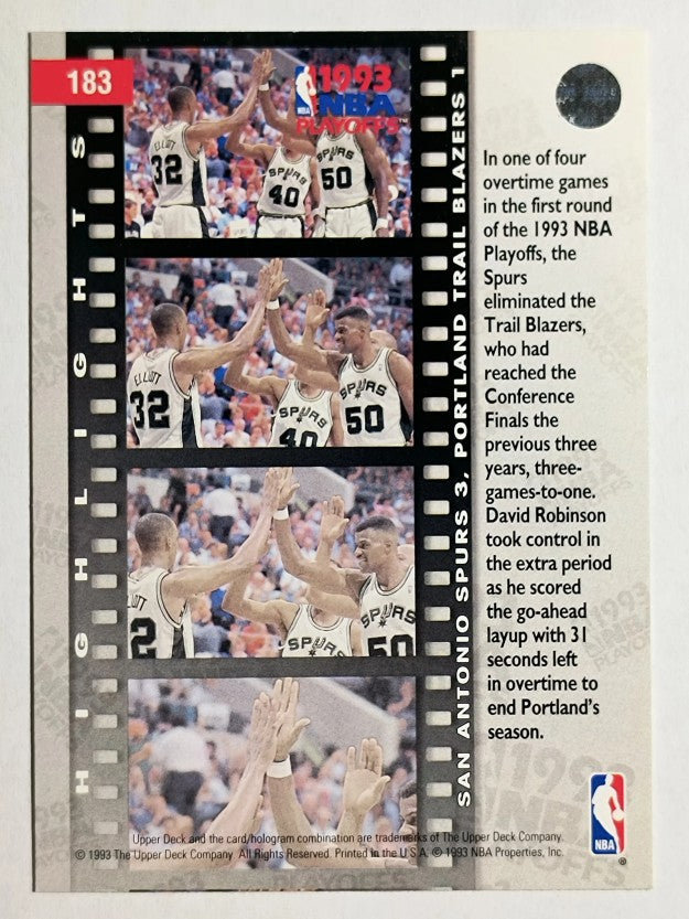 1993-94 Upper Deck #183 David Robinson/Sean Elliott PO