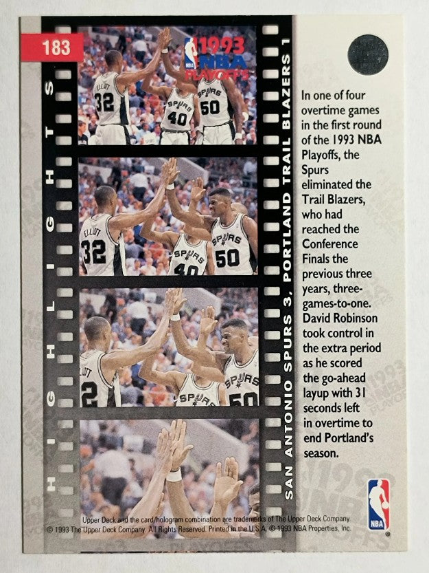 1993-94 Upper Deck #183 David Robinson/Sean Elliott PO