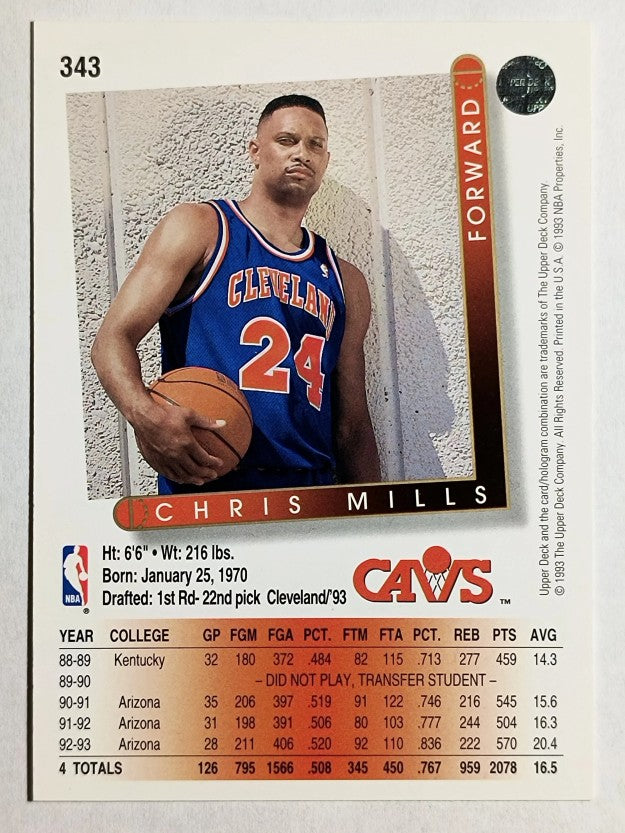 1993-94 Upper Deck #343 Chris Mills