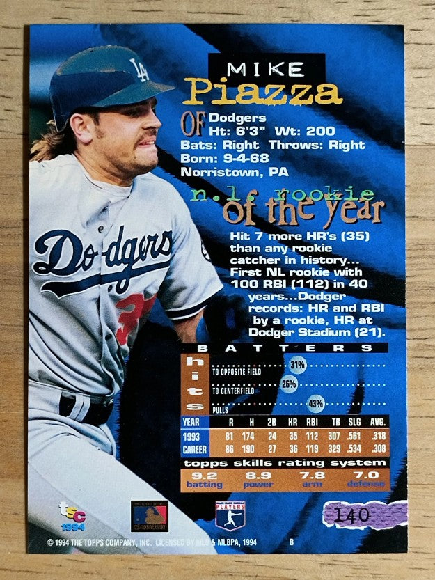1994 Stadium Club #140 Mike Piazza