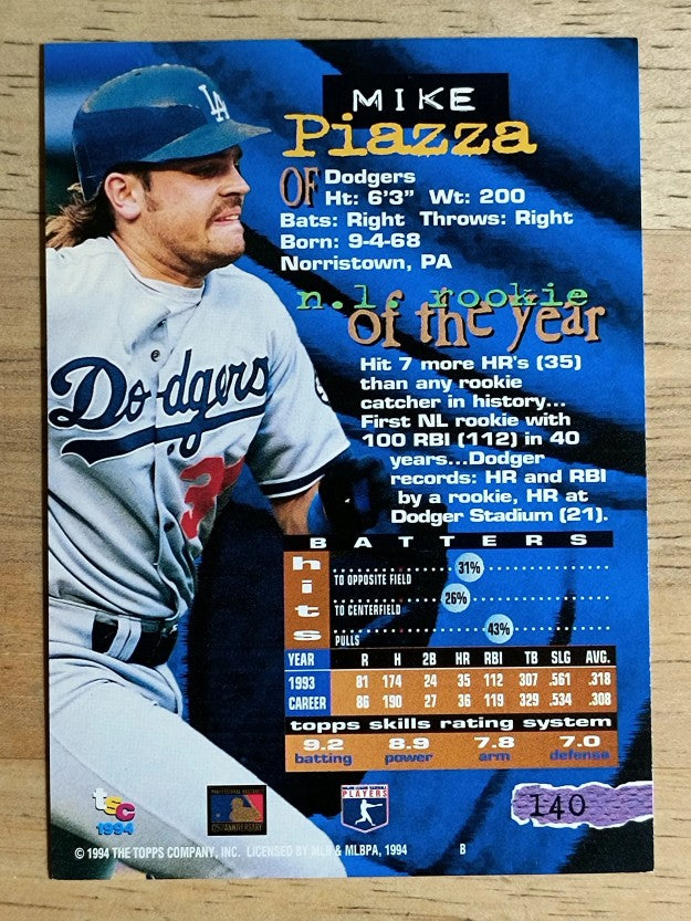 1994 Stadium Club #140 Mike Piazza