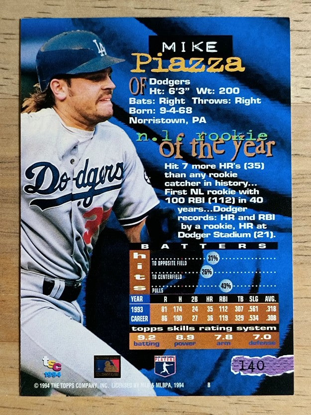 1994 Stadium Club #140 Mike Piazza