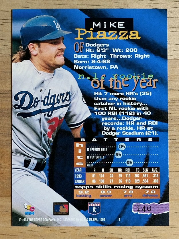 1994 Stadium Club #140 Mike Piazza