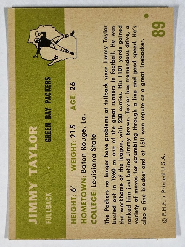 1961 Fleer #89 Jim Taylor (EX)
