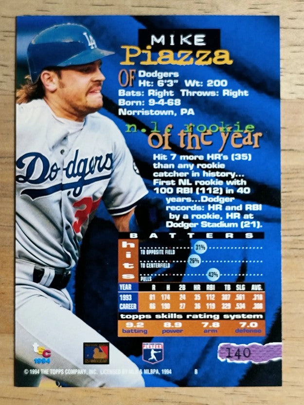 1994 Stadium Club #140 Mike Piazza