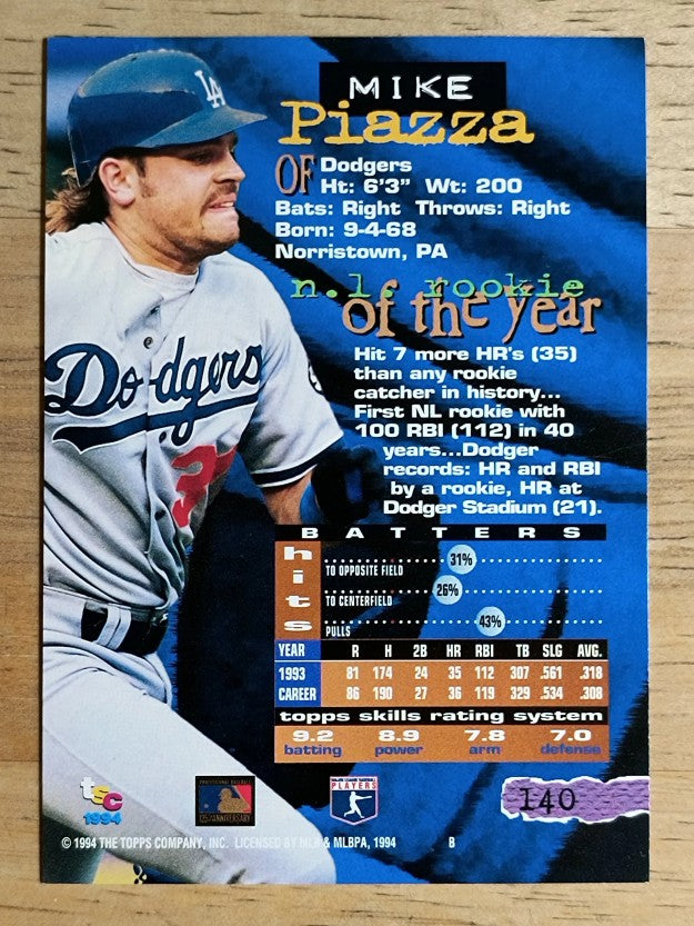 1994 Stadium Club #140 Mike Piazza