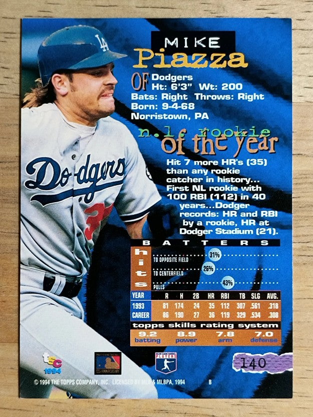 1994 Stadium Club #140 Mike Piazza