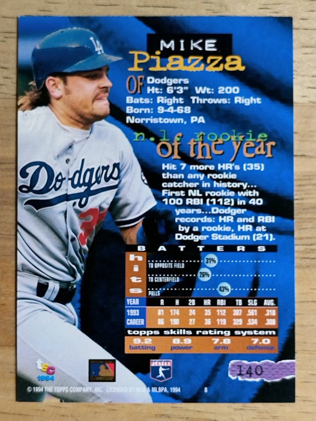 1994 Stadium Club #140 Mike Piazza