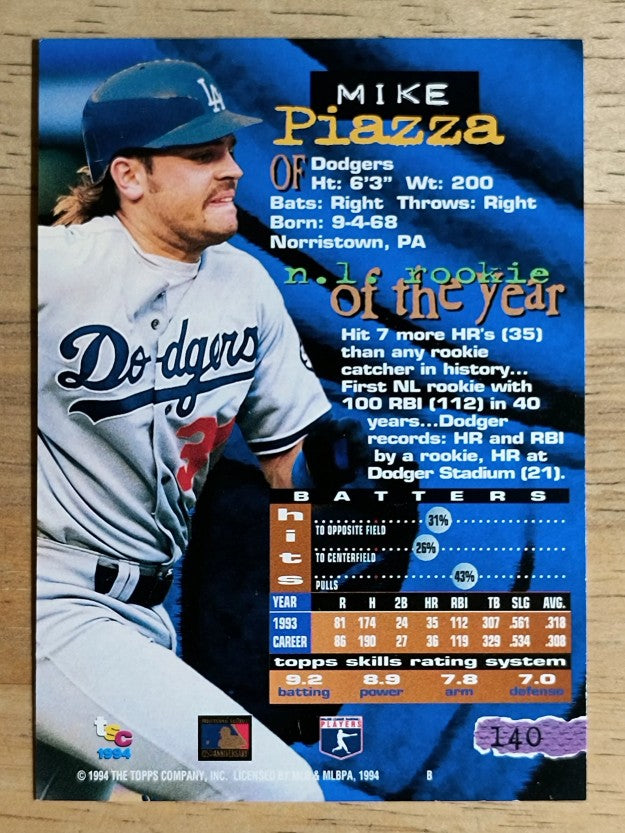 1994 Stadium Club #140 Mike Piazza