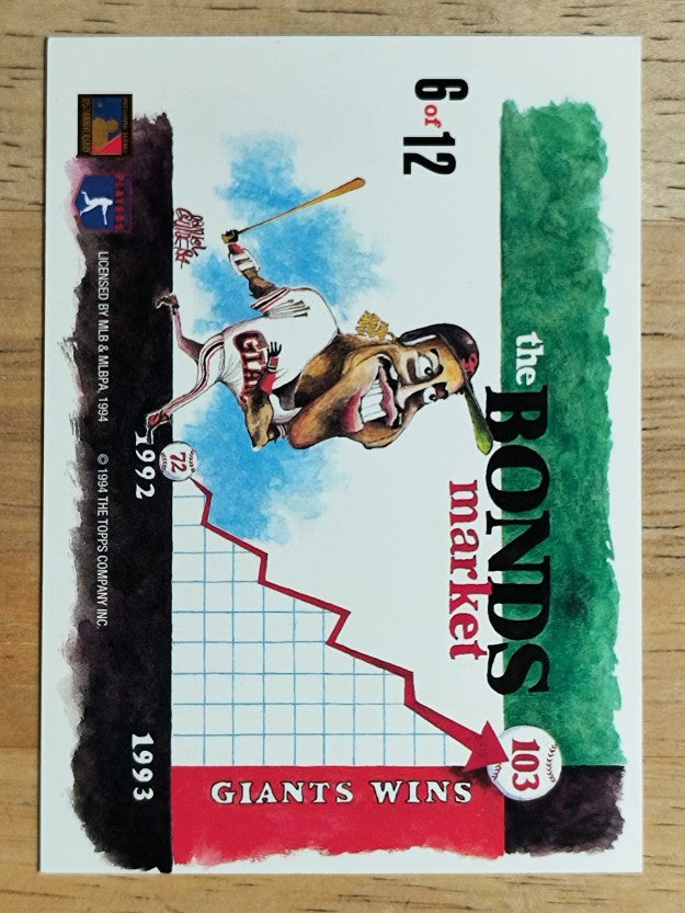 1994 Stadium Club Dugout Dirt #6 Barry Bonds