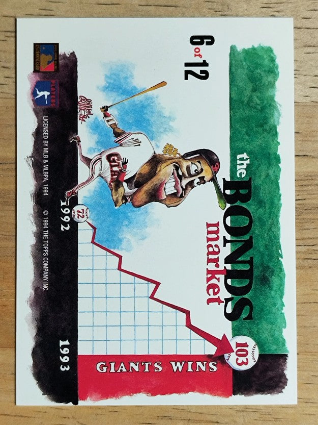 1994 Stadium Club Dugout Dirt #6 Barry Bonds