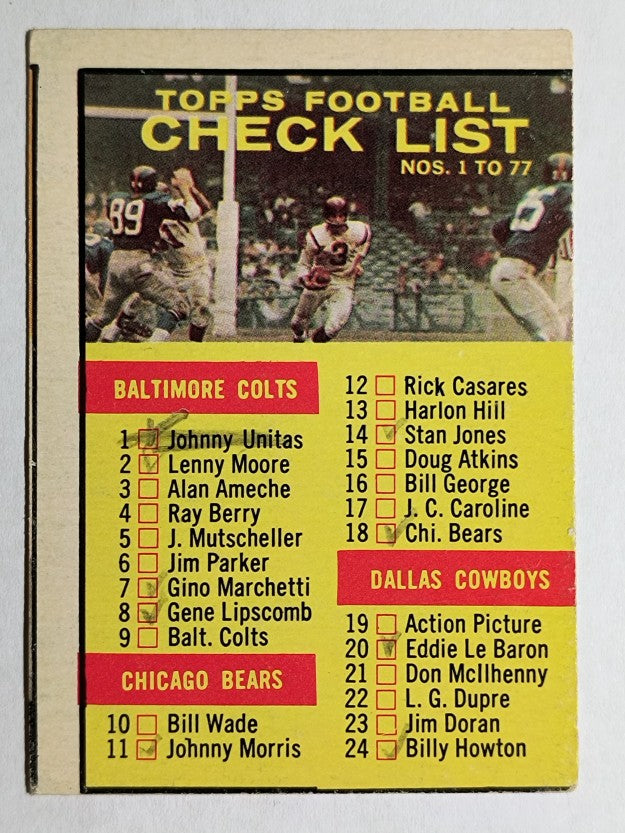 1961 Topps #67 Checklist Card (VG)