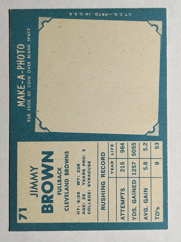 1961 Topps #71 Jim Brown (EXMT)