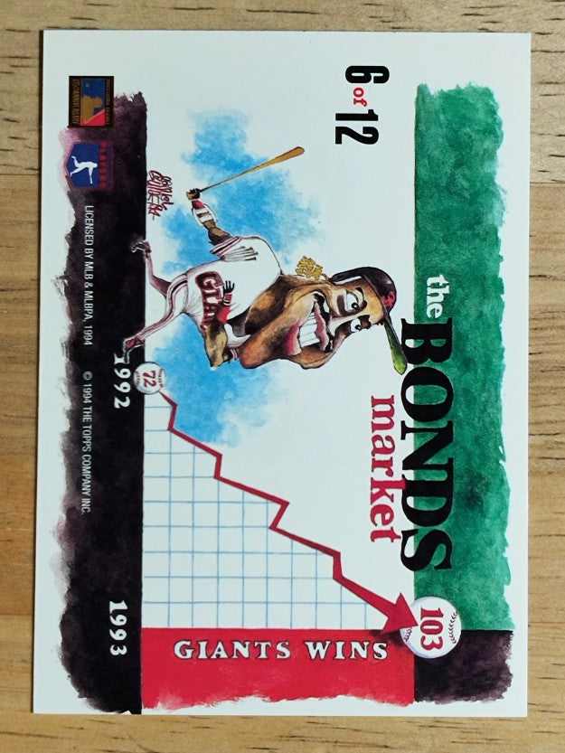 1994 Stadium Club Dugout Dirt #6 Barry Bonds