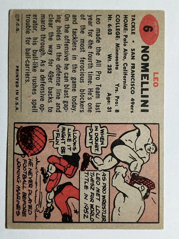 1957 Topps #6 Leo Nomellini (EX)