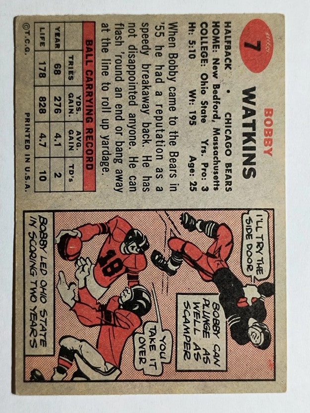 1957 Topps #7 Bobby Watkins (EX)