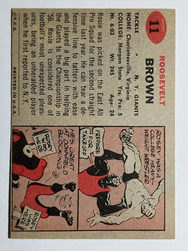 1957 Topps #11 Roosevelt Brown (EXMT)