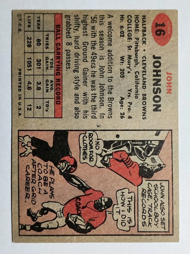 1957 Topps #16 John Henry Johnson (EXMT)