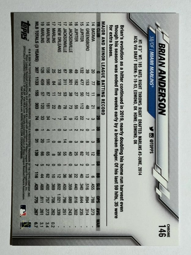 2020 Topps Chrome #146 Brian Anderson