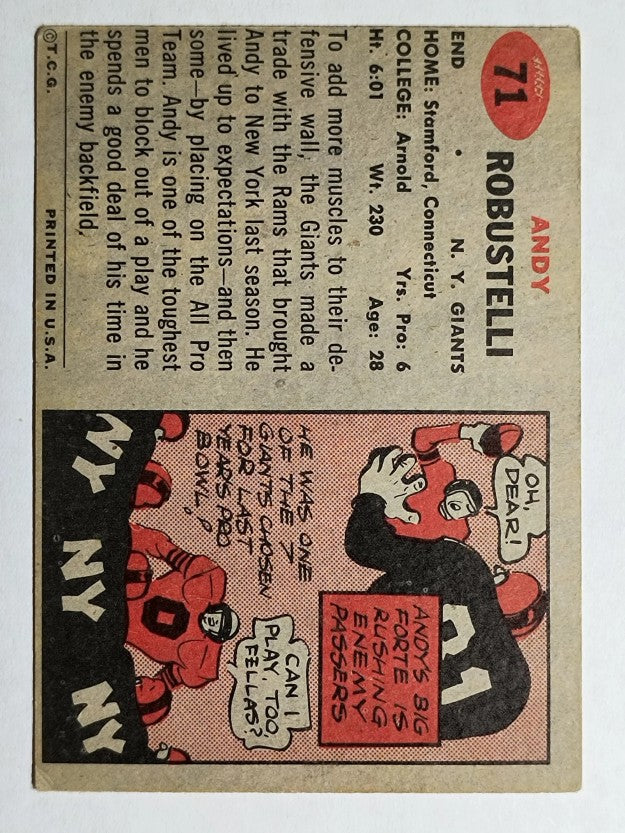 1957 Topps #71 Andy Robustelli (VGEX)
